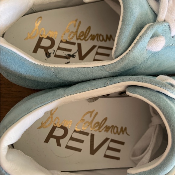 Sam Edelman Reve Women’s Trace Sea Blue Suede Running Sneaker 6 - leather - Picture 7 of 9